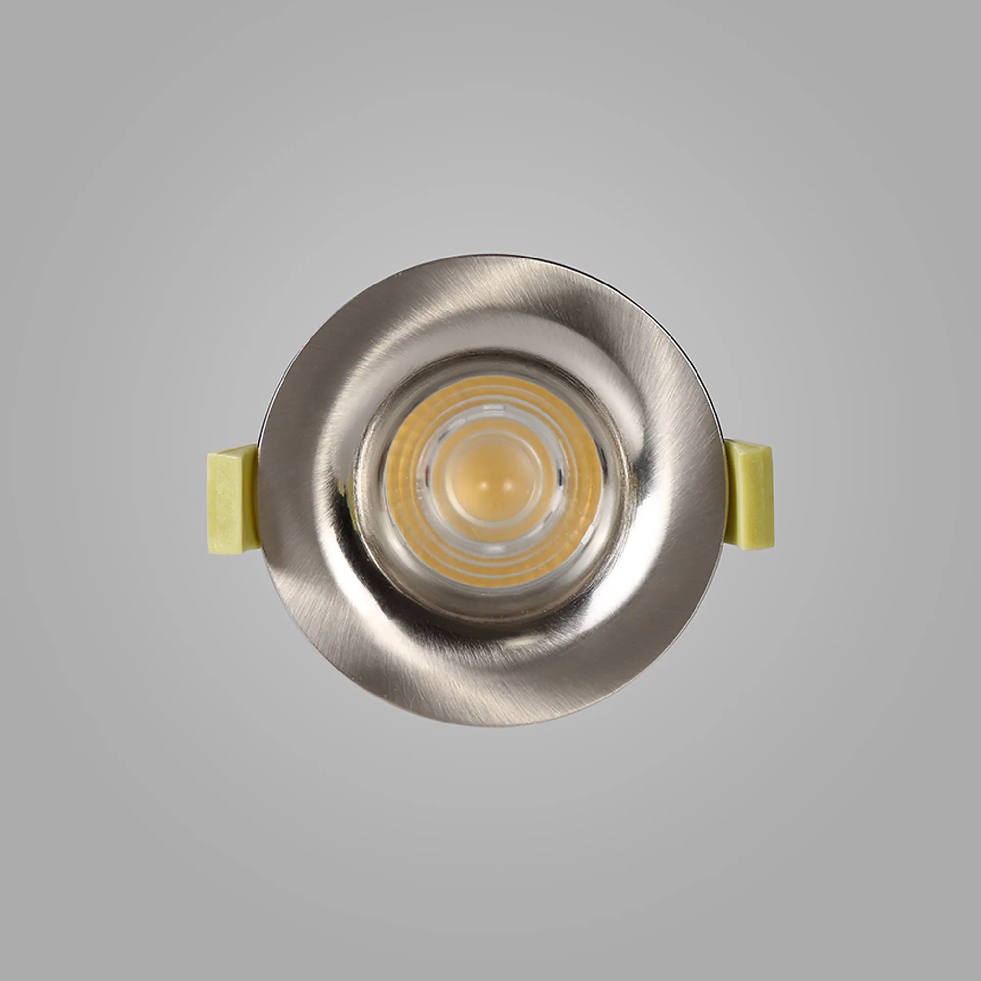 Bruve 9 Tridonic powered 9W 2700K 700lm 36° LED Engine,250mA , CRI>90 LED Engine  Satin Nickel Fixed Round Recessed Downlight, Inner Glass cover, IP65 DM201475  Dlux Bruve 9 IP65